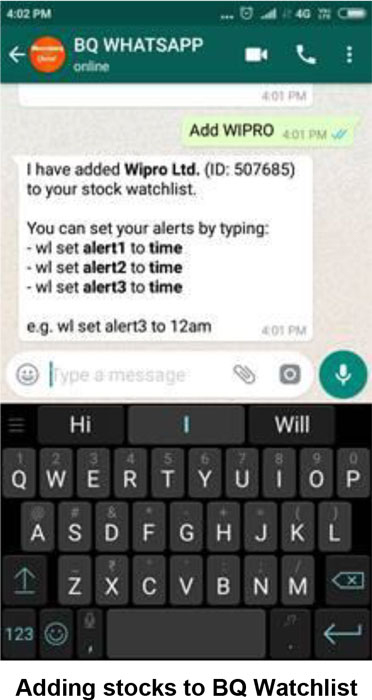 A screenshot shows the BQ WhatsAPP text messages related to the alert mechanism in Newsbot communications.