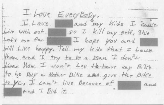 love suicide note