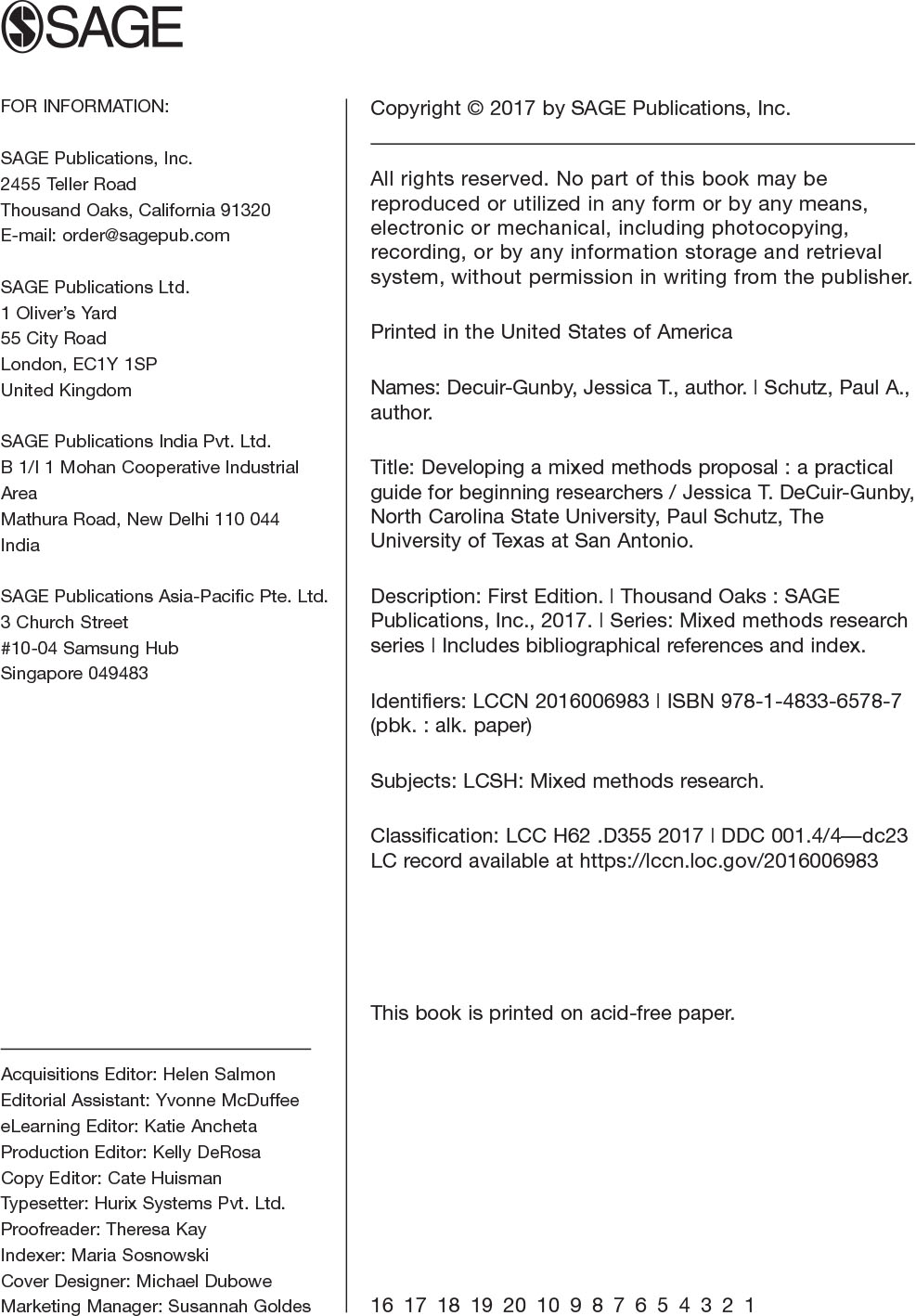 Sage Research Methods - Developing a Mixed Methods Proposal: A ...
