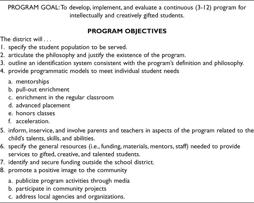 Pull-Out Program for Gifted Students